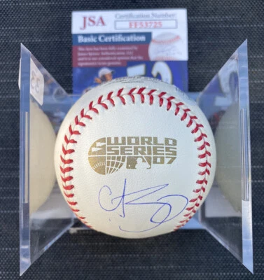 BOSTON RED SOX CURT SCHILLING SIGNED AUTOGRAPHED 2007 WORLD SERIES baseball! JSA - Image 1 of 3