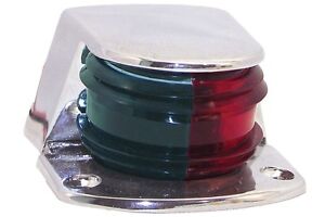 SMALL boating bow light combo red green chrome boat navigation marine SL52093
