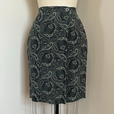 Винтажная юбка-карандаш Y2K Jones New York 100% шелк пейсли максимализм размер 4 - Изображение 1 из 4