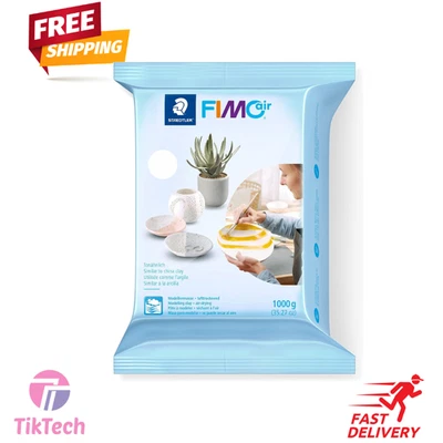 BRANDED STAEDTLER 8101-0 FIMO Air Basic - Air-Drying Modelling Clay, 1 kg 1kg, White