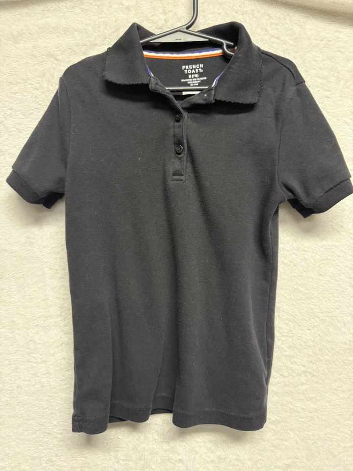 French Toast Shirt Kids Polo Black M 7/8 Black - Image 1 of 4