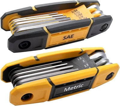 17Pcs Folding Allen Wrench Set | Metric & Standard SAE - Key Tool 2 Pack Portabl - Image 1 of 4