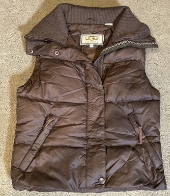 UGG Australia Niñas Talla 10 Marrón Abajo Puffer Chalet Chaleco Botones a Presión Bolsillos Foto 1 de 4