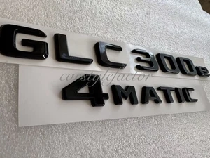 Gloss Black Badge Emblem for Mercedes GLC300e 4matic Rear Boot (Adhesive Backing - Picture 1 of 2