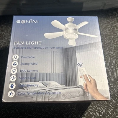 EONINI Socket Ceiling Fans Lights Fan light Dimmable Led Light Bulb - WHITE  - Image 1 of 4