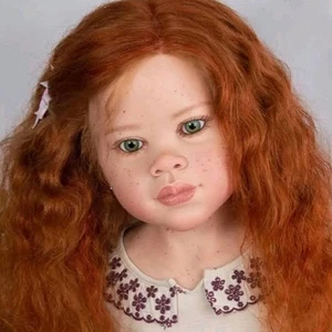 46in Painted Reborn Doll Kit Toddler Girl Red Curls Cloth Body Handmade Gift DIY - Picture 1 of 4