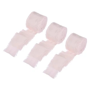 3 Rolls Silk Satin Ribbon, 1.5" 10 Yards Chiffon Fabric Ribbon Light Pink - Picture 1 of 6