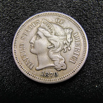 1870 Three Cent Nickel 3CN - DDO - Philadelphia Mint - XF Condition - Nice Color - Image 1 of 4
