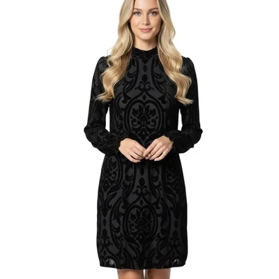 Ronni Nicole Dress Womens 10 Velvet Burnout Dark Fairy Whimsigoth Vamp Cocktail - Image 1 of 4