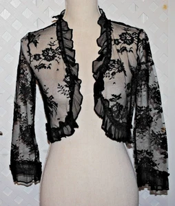 RINASCIMENTO Damen schwarz Blumen Mesh Shrug Bolero Größe Small - Bild 1 von 3