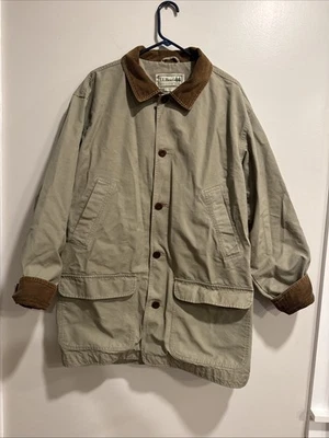 ВИНТАЖНЫЙ LL Bean мужчин куртка XL высокий холст амбара Chore пальто Gorpore вельвет 90-х - Изображение 1 из 4