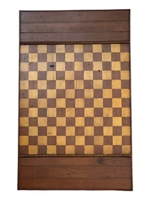 signed antique new england maple Inlaid Game Board 1800s Folk Art checkers chess - Picture 1 of 23