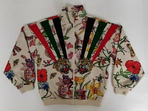 Gucci Girls Beige Polyester Blend Floral Print Zip-Up Jacket 10 Women XS 571697 - Picture 1 of 7