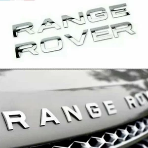 Logo Range Rover Capot Chrome Silver Gris 3D Emblème Stickers Autocollant Avant - Imagen 1 de 1