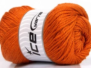 LOT OF 4 Ice NORSK Yarn #52116 ORANGE Light Worsted ALPACA WOOL Blend - Picture 1 of 4
