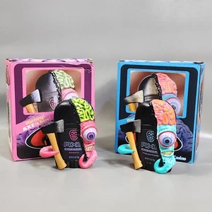 Steve Casino Bottleneck Gallery Axe Figurine Pink Blue Set Resin Limited Edition - Picture 1 of 24