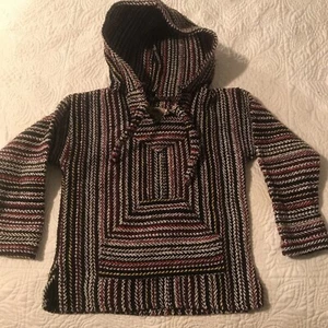 Earth Ragz For Kidz Baja Hoodie Mexican Rug Pullover Jacket Mexico -Red Medium - Picture 1 of 7