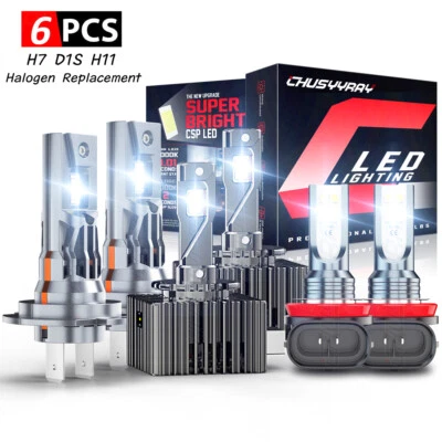 For Saab 9-5 2006-2007 6x LED Headlight Hi/Lo Bulbs+Fog Lamp Combo 6500K - Image 1 of 4