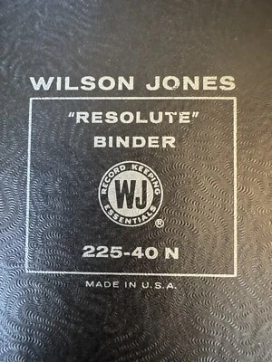 De colección Negro Wilson Jones Cycolok “RESOLUTE BINDER” 225-40-N, Excepcional Usado en Excelente Condición Foto 1 de 4
