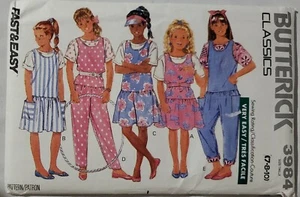 Vintage Butterick sewing pattern 3984. Girls size 7, 8, 10. 1989. Brand new.  - Picture 1 of 3