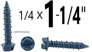 Rubinetto ancoraggio a vite a vite in calcestruzzo 1/4"" X 1-1/4"" testa di lavatrice esagonale (3.000) - Foto 1 di 4