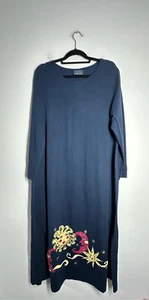 Maxi Vestido Willow Ridge Vintage Años 90 Celestial Sol Luna Azul Manga Larga Talla 1X - Imagen 1 de 14
