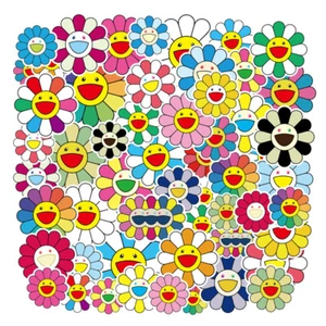 50 Stck. Takashi Murakami Blume Regenbogen Aufkleber Bombe Skateboard Laptop Aufkleber Pack - Bild 1 von 9