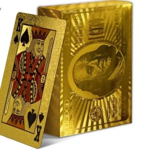 2 DECKS - $100 BILL THEME - Gold Playing Cards - Great for Poker, Magic Gifts - Picture 1 of 4