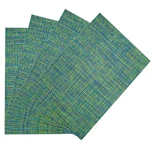 Longport Woven 100% Vinyl Rectangular Placemats Set of Four Benson Mills 14 inch - Picture 1 of 5