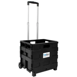 Folding Shopping Cart Trolley Storage Box Crat with Wheels Heavy Duty Foldable - Picture 1 of 9