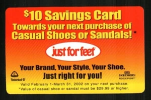JUST FOR FEET Your Brand, Your Style, Your Shoe ( 2002 ) Promotional Card ( $0 ) - Picture 1 of 2