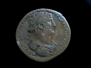 Sestertius of Roman Emperor Hadrian, Moneta holding scales Reverse 119 AD AC467 - Picture 1 of 2