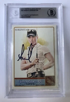 2011 TOPPS ALLEN & GINTER ANNIKA SORENSTAM SIGNED GOLF CARD BAS AUTOGRAPH LPGA - Image 1 of 2