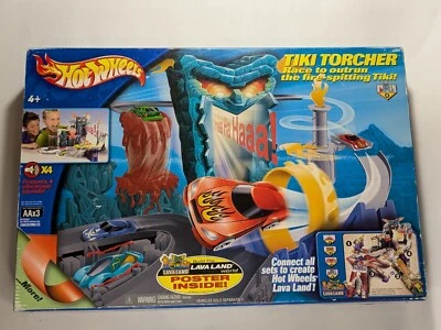 Vintage 2003 Hot Wheels Tiki Torcher Lava Land Fire Racetrack Set Factory Sealed - Image 1 of 4