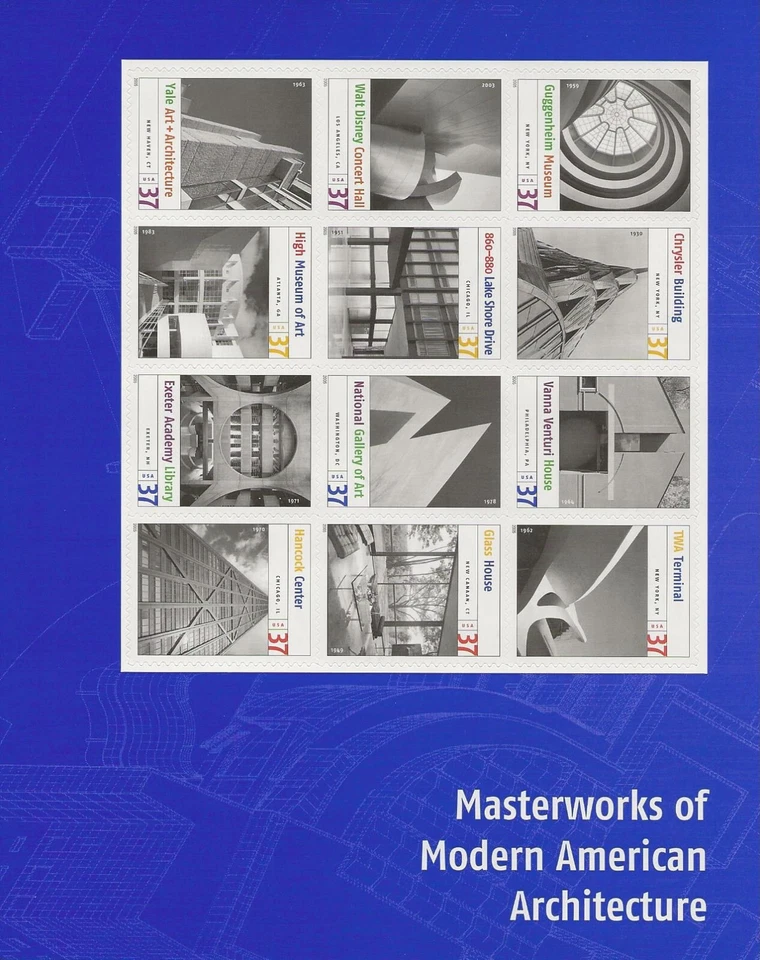 Masterworks of Modern American Architecture, Sheet of Twelve, 2004 - Image 1 of 1