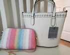NWT Nanette Lepore Blair Satchel Crossbody & Removable Pouch Rice/Off White