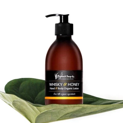 HIGHLAND SOAP CO. Highland Soap Company, made in Scotland,Whisky & Honey, Hand-Body-Lotion,300ml