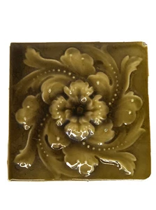 Vintage Kensington Art Deco Floral Ceramic Glazed Tile Rare 6 x 6 Newport KY - Picture 1 of 5