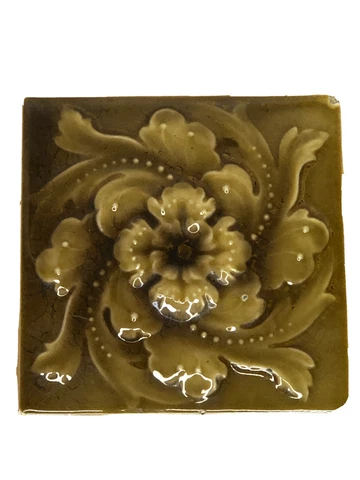 Vintage Kensington Art Deco Floral Ceramic Glazed Tile Rare 6 x 6 Newport KY Cover