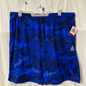 Reebok Core Training Slim 9" Activewear Shorts Blue Camo Men's Size 3XL - Picture 1 of 6