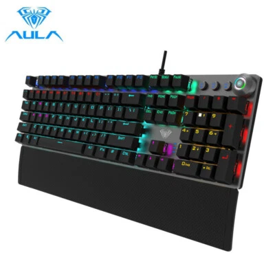 108 Keys RGB Optical Mechanical Gaming Keyboard with RGB Backlight and Palm Rest - Image 1 of 4