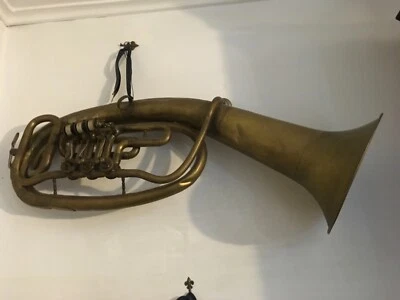 STRUMENTO A FIATO IN OTTONE ANTICO FLICORNO  - Immagine 1 di 4