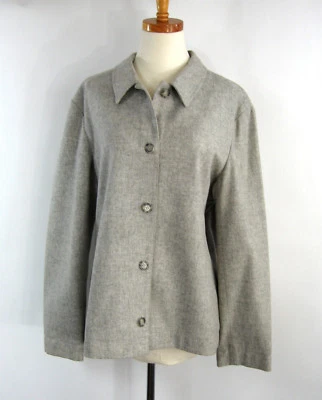 Blazer Chaqueta Traje Evan Picone 14 Gris Mezcla Lana Abotonada Foto 1 de 4