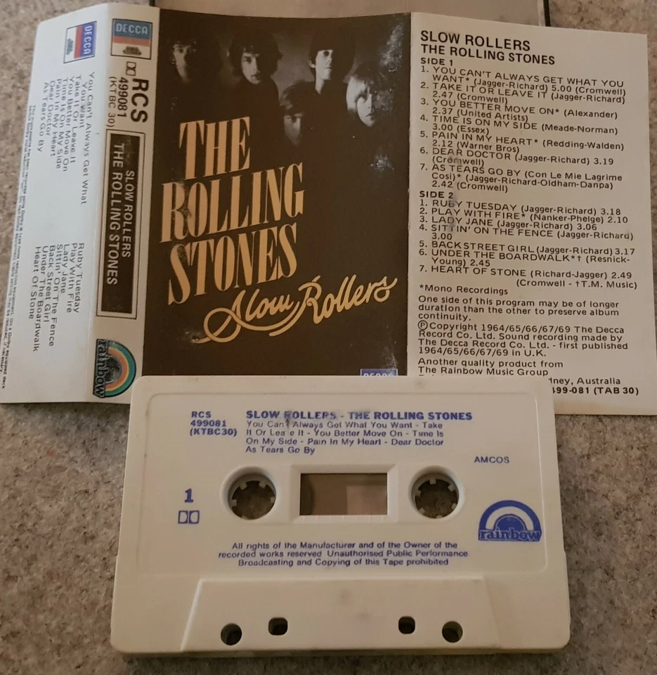 The Rolling Stones – Slow Rollers - 1981 cassette tape and cover VG+ - Image 1 of 1