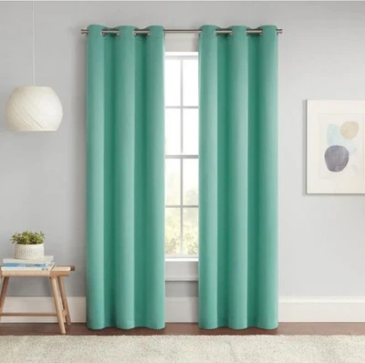 Eclipse Darrell Mint Blackout Curtain Panel 37x63" Grommet Window Drape NEW - Image 1 of 4