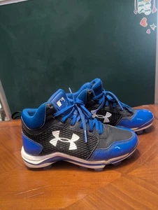 Under Armour Boys Kids Baseball Leadoff Cleats Black Size 2Y - Picture 1 of 2