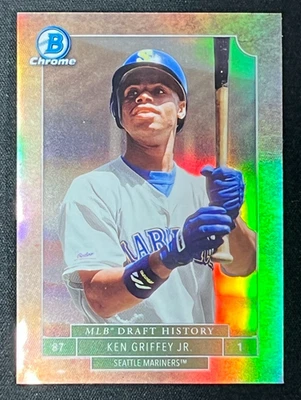 Bowman Chrome Draft History Refractor 2016 #MLBD-KGJ Ken Griffey Jr Mariners Foto 1 de 2