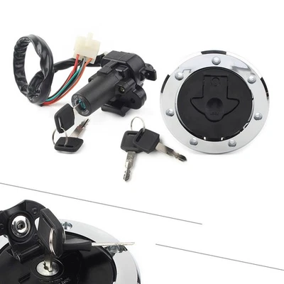 For Kawasaki Ninja ZX6R 2000-2002 Fuel Gas Cap Ignition Switch Lock Set W/ Keys - Imagem 1 de 4