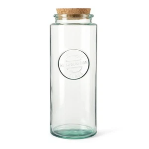 Re-Generation Glass Storage Jar Tall Sweet Jar & Cork Lid 1.4L Dishwasher Safe - Picture 1 of 4