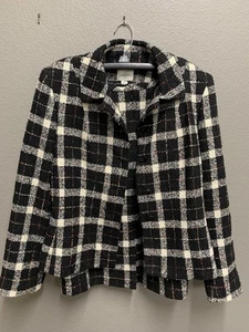 Anne Klein Womens 2 Piece Pant Suit Black White NWT Size 4 New With Tags Blazer - Picture 1 of 4